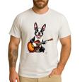 Boston Terrier Playing Guitar Boston Terrier Men's Casual T-Shirt White