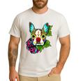 Boston Terrier In Red Day Of The Dead Sugar Skull Dog Men's Casual T-Shirt White