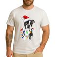 Boston Terrier Santa Christmas Lights Xmas Dog Lover Men Women Kids Men's Casual T-Shirt White