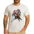 Boston Terrier Santa Claus Hat Merry Christmas Dog X-Mas Men's Casual T-Shirt White