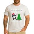 Boston Terrier Santa Hat Dabbing Around The Christmas Tree Men's Casual T-Shirt White