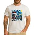 Boston Terrier Santa Starry Night Van Gogh Christmas Dog Men Women Kids Men's Casual T-Shirt White
