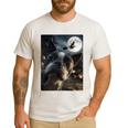 Boston Terrier Selfie Full Moon Flying Witch Halloween Dog Men's Casual T-Shirt White