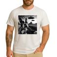 Boston Terrier Graphic Selfie With UFOs Weird Aliens Men's Casual T-Shirt White