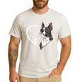 Boston Terrier Shirts For Women Girls Kids Heart Cute Men's Casual T-Shirt White