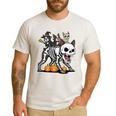 Boston Terrier Skeleton Mummy Witch Halloween Men's Casual T-Shirt White