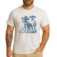 Boston Terrier UFO Cowboy Dog Dog Mom Dog Dad Alien Dog Men's Casual T-Shirt White