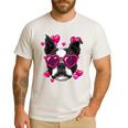 Boston Terrier Valentines Day Shirt Heart Dog Lover Men's Casual T-Shirt White