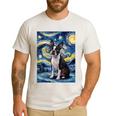 Boston Terrier Van Gogh Starry Night Men's Casual T-Shirt White