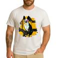Boston Terrier s Mid-Century Modern Art s Street Grunge Men's Casual T-Shirt White