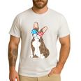 Brindle Boston Terrier Dog Patriotic Shirt USA Flag Men's Casual T-Shirt White