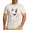 Bull Terrier Pocket Bull Terrier Peeking Out Pocket Men's Casual T-Shirt White