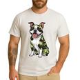 Camo Boston Terrier Pet Owner Camouflage Dog Lover Men's Casual T-Shirt White