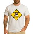 Caution Sign Boston Terrier Dog Bostie Puppy Men's Casual T-Shirt White