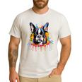 Colorful Boston Terrier Dog For Men Women Kids Men's Casual T-Shirt White