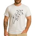 Dandelion Boston Terrier Flower Floral Bostie Tree Men's Casual T-Shirt White