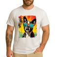 Dog Boston Terrier Hawaiian Men's Casual T-Shirt White