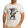 Dog Playing Guitar Singing Boston Terrier For Men Women Girls Kids Men's Casual T-Shirt White