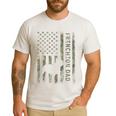 Frenchton Dad French Bulldog Boston Terrier Camo USA Flag Men's Casual T-Shirt White