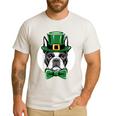 Green Boston Terrier Shamrock St Patricks Day Boston Terrier Men's Casual T-Shirt White