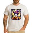 Halloween Boston Terrier Dog Breed With Jack O' Lantern Art Men's Casual T-Shirt White