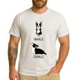 Inhale Exhale Yoga Boston Terrier Tshirt Men's Casual T-Shirt White