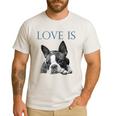 Love Is Boston Terrier Bostie Men's Casual T-Shirt White