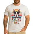 Retro Boston Terrier Dad Men's Casual T-Shirt White