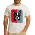 Retro Boston Terrier Dog Lover Bostie Mom Dad Dog Owner Men's Casual T-Shirt White