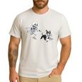 Skeleton Chasing Dog Boston Terrier Halloween Pet Lover Men's Casual T-Shirt White