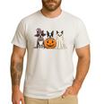 Spooky Ghost Boston Terrier Pumpkin Halloween Dog Lover Men's Casual T-Shirt White