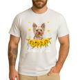 Sunflower Yorkie Mom Dog Lover Men's Casual T-Shirt White
