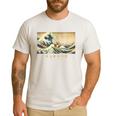Surfing Boston Terrier Kanagawa Wave Japanese Dog For Men Women Kids Men's Casual T-Shirt White