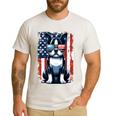 Vintage Boston Terrier Dog American USA US Flag Pets Lovers Men's Casual T-Shirt White
