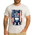 Vintage Boston Terrier Dog American USA US Flag Pets Lovers Tank Top Men's Casual T-Shirt White