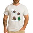 Xmas Lighting Tree Santa Riding Boston Terrier Christmas Men's Casual T-Shirt White