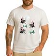 Xmas Tree Santa Riding Boston Terrier Christmas Men's Casual T-Shirt White