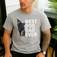 Best Dog Dad Ever Boston Terrier Dog Lover For Dad Men Women Girls Kids Men's Casual T-Shirt Sport Grey