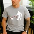 Bigfoot Walking With Bull Terrier Dog Men's Casual T-Shirt Sport Grey