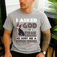 Boston Terrier American Gentleman Non-Sporting Dog Lover Men's Casual T-Shirt Sport Grey