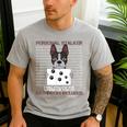 Boston Terrier American Gentleman Personal Stalker Dog Lover Men's Casual T-Shirt Sport Grey
