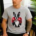 Boston Terrier Boxing Men's Casual T-Shirt Sport Grey