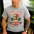 Boston Terrier My Christmas Spirit Dog Santa Claus X-Mas Men's Casual T-Shirt Sport Grey
