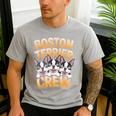 Boston Terrier Crew Cartoon For Dog Owner Pet Boston Terrier Men's Casual T-Shirt Sport Grey