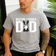 Boston Terrier Dad Of A Bostie Dad Bostie Father Men's Casual T-Shirt Sport Grey