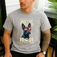 Boston Terrier Dad Boston Bull Bostie Dog Men's Casual T-Shirt Sport Grey