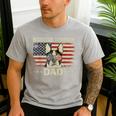 Boston Terrier Dad Dog Lovers American Flag 4th Of July For Women Men Men's Casual T-Shirt Sport Grey
