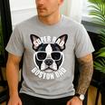 Boston Terrier Dad Father’s Day Dog Dad Men’s Men's Casual T-Shirt Sport Grey