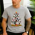 Boston Terrier Dog Christmas Tree Santa Hat Xmas Pajama Men Women Kids Men's Casual T-Shirt Sport Grey