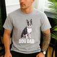 Boston Terrier Dog Dad Boston Terrier Dog Lovers Men's Casual T-Shirt Sport Grey